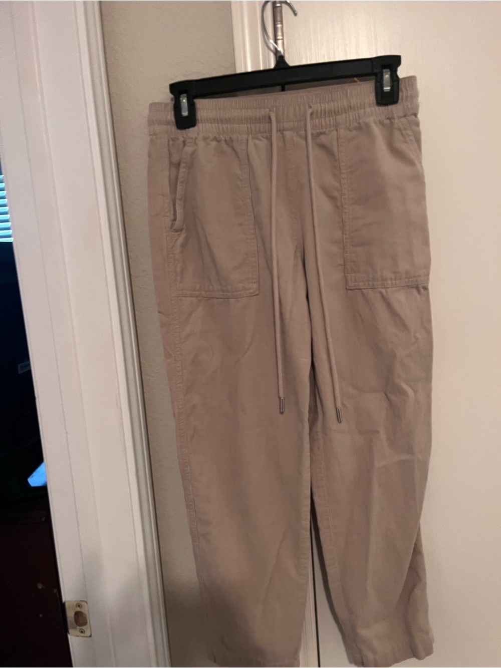 LOFT Beige Drawstring Jogger Pants